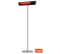 Sined Radiador Exterior Infrarrojo Wifi Con Pedestal Onda Corta 2000w Negro 3 Niveles De Potencia 100 66 y 33 Ángulo De Ajuste 0gradi 15gradi y 30 Protección Ip65 Black Xl