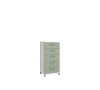 Sinfonier con ruedas mood con 5 cajones blanco y verde - conforama