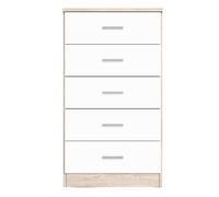 Sinfonier couple 5 cajones cajonera dormitorio sahara blanco mate 50x90x33cm 90 cm