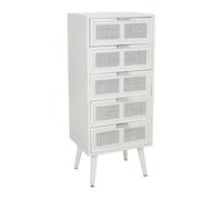 Sinfonier de madera y rejilla blanco 42x36.5x100.5 cm