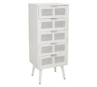 Sinfonier De Madera Y Rejilla Con 5 Cajones En Blanco 36,5x42x100,5cm, El mejor complemento para tu hogar