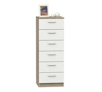 Sinfonier dormitorio tibet color roble cambrian y blanco en melamina 110x40x40 cm