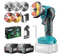 SINGTIP Mini Amoladora Angular 76mm Compatible con Baterías Makita de 18V | 19500RRPM Radial Pequeña Eléctrica con 2 Baterías de 4,0Ah, 5 Discos de Corte para Metal/Madera | Con Cubierta Antipolvo