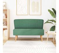 Sinkzol Sofá de tela verde 117 x 55,5 x 77 cm con cómodo cojín de asiento, estructura de madera resistente, estilo moderno, ideal para sala de estar, habitación de invitados, salón, duradero, fácil de