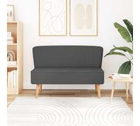 Sinkzol Tela para sofá de 117 x 55,5 x 77 cm, color gris oscuro con cómodos cojines, marco de madera resistente, diseño elegante, ideal para sala de estar, habitación de invitados, salón, con espacio