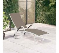 Sinkzol Tumbona de textileno y aluminio con respaldo ajustable, extra alto, con reposabrazos y reposacabezas, ideal para jardín, terraza, balcón, piscina y spa al aire libre