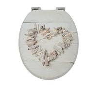 SINOBATH Asiento de inodoro con dispositivo de descenso automático, inodoros antibacterianos de calidad y estables, núcleo de madera de densidad media, calidad robusta, de fácil montaje