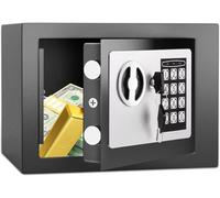 SINZUX Caja fuerte 6.6L con código electrónico, alta seguridad, compacta, empotrable antirrobo, para hogar/oficina/hotel/coche. Protege joyas, efectivo, armas y otros bienes. Incluye llave.