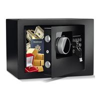 SINZUX Caja Fuerte Pequeña con Código Digital, Caja de Seguridad Camuflada de Acero para Casa, Caja Fuerte Empotrable en Pared con 2 Llaves de Repuesto, 6.6L, 23x17x17 cm, Negro