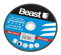 SIO 10x Disco de Corte 230 mm x 1,9 mm para Metal - Discos Radial 9" Alta Resistencia para Acero e Inox - Corte Rápido y Preciso, Uso Profesional en Amoladora - Para metal/acero/inox - 1,9 mm fino