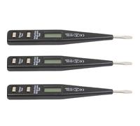 SIO 3x Probador Comprobador de Tensión Digital LCD AC/DC 12-250V - Buscapolos Eléctrico Profesional con Pantalla - Tester Voltaje para Electricista, Taller, Hogar y Automoción - Pruevas Corriente