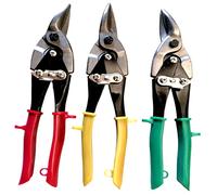 SIO Juego 3 Tijeras Cortachapa 250 mm, Corte Recto, Izquierda y Derecha, Tijeras de Hojalatero para Chapa Metálica hasta 0,5 mm con Bolsa Organizadora