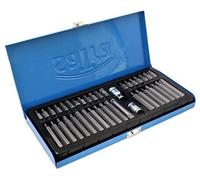 SIO Set de Puntas 10 mm 40 Piezas Torx Allen XZN con Maletín Metálico - Kit Profesional con Puntas Cortas y Largas + Adaptadores 3/8" 1/2" para Taller Mecánica Automoción