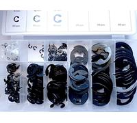 SIO Surtido Anillos Seeger RA DIN 6799 300 Piezas - Clips de Seguridad Eje Exterior - Juego Arandelas Retención Acero - Kit Anillos Circlip para Mecánica Automoción y Taller
