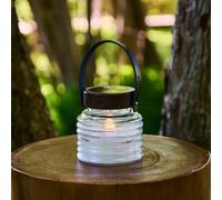 Sirius lámpara LED solar Aston Jar, altura 12 cm, negro/marrón, IP44