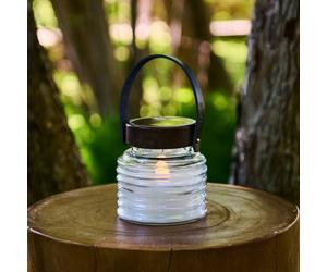 Sirius lámpara LED solar Aston Jar, altura 12 cm, negro/marrón, IP44