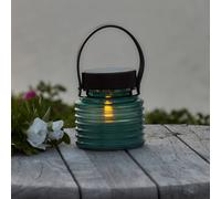 Sirius Lámpara LED solar Aston Jar, altura 12 cm, verde/marrón, IP44