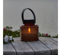 Sirius Lámpara LED solar Aston Jar, altura 16 cm, ámbar/marrón, IP44