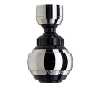 Siroflex 2525/5S Saturn Atomizador aireador-ducha Made in Italy Cromado Negro | Aireador para grifo con rótula | Aireador para grifos con filtro para el ahorro de agua