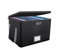 Sirseon Portadocumentos ignífugo - Caja de Seguridad Impermeable Caja de Documentos con Cierre de Llave - Caja de Documentos ignífuga con asa Organizador de archivador Sellado para