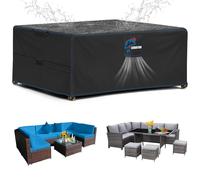 SIRUITON 180x120x74cm Funda Mesa Exterior Impermeable, Funda Muebles Exterior De Jardín con Salidas de Aire, Resistente Al Viento, Resistente a Los Rayos UV, Funda Mesa Jardin Oxford 520D
