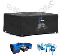 SIRUITON 300x200x90cm Funda Mesa Exterior Impermeable, Funda Muebles Exterior De Jardín con Salidas de Aire, Resistente Al Viento, Resistente a Los Rayos UV, Funda Mesa Jardin Oxford 520D