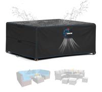SIRUITON Funda para muebles de jardín,210x110x74cm,juego de cubos,impermeable,tela Oxford 520D resistente al agua,funda para mesa de jardín con ventilación de aire,negro