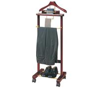 Sirviente para caballeros con pedestal para hombre, traje sin arrugas, percha contorneada, independiente, para dormitorio, entrada, sala de estar, oficina, 44 x 40 x 116 cm (burdeos)