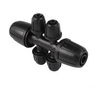 SiSinkal Conector en T de púas bloqueadas de 6 vías para línea principal de 8/12 mm a línea de goteo de 4/7 mm, ajuste de riego de bloqueo seguro, divisor de plástico resistente para riego de