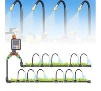 Sistema automático de riego de jardín con boquillas de nebulización ajustables y temporizador inteligente, cobertura de 360° para un riego eficiente, hasta 40 m