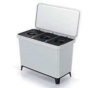 Sistema clasificador de reciclaje 3x10L color blanco KEDEN