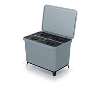 Sistema clasificador de reciclaje 4x10L color gris KEDEN