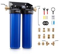 Sistema de agua desionizada VEVOR para lavado de automóviles, 1250 litros. Sistema de lavado de automóviles con dos cartuchos de filtro de resina DI mixta de 4 litros, y sistema de agua desionizada co