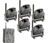 Sistema de alarma inalámbrico - Kit de detector de movimiento - Seguridad exterior - Alcance de 300 metros - 5 sensores - Color negro
