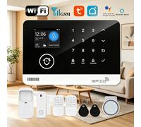 Sistema de Alarma Inalámbrico WiFi GSM para el Hogar Tugard, Control por Voz Alexa, Sirena de 120dB, Sensor de Movimiento, Control Remoto 1pcs