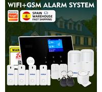 Sistema de Alarma KERUI WIFI GSM, Compatible con 3 Zonas Cableadas, Alarma Antirrobo para el Hogar, Funciona con Tuya Smart, Sensor PIR de 433mhz, Protección de Seguridad alarm kit 4