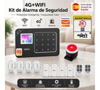 Sistema de Alarma para el Hogar KERUI WIFI 4G GSM, Funciona con la Aplicación Tuya Smart Life, Compatible con Alexa y Google, Seguridad Inalámbrica para el Hogar, 433MHz 4G alarm 3