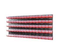 Sistema de almacenamiento de pared, 1585 x 775 mm, 80 unidades, cajas apilables, cajas apilables, cajas de almacenamiento con tapa, placas de pared extrafuertes, estantería ampliable, estantería de