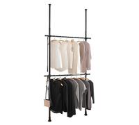 Sistema de armario extensible WENKO Herkules Basic, color negro, altura de 165 a 300 cm, ancho de 75 a 120 cm