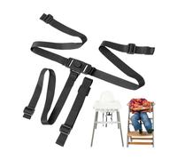Sistema de arnés de 3 puntos para trona, 1 juego, compatible con bebeconfort, IKEA, Kinderkraft, Safety 1st, y muchos más, en negro, con correa de entrepierna, arnés de seguridad ajustable para trona