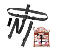 Sistema de arnés de 3 puntos para trona, 1 juego, compatible con Hauck Alpha Beta, Stokke Tripp Trapp, Roba, y muchos más, en negro, con correa de entrepierna, arnés de seguridad ajustable para trona