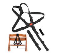 Sistema de arnés de 5 puntos para trona, 1 juego, compatible con Hauck Alpha Beta, Stokke Tripp Trapp, Roba, y muchos más, en negro, con correa para la entrepierna