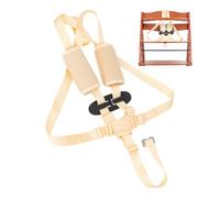 Sistema de arnés de 5 puntos para trona, 1 Set, compatible con Hauck, Stokke Tripp Trapp, Roba, en beige, arnés para trona con 2 almohadillas de arnés y 1 clip de pecho