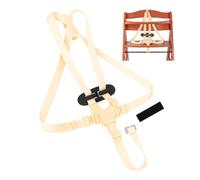 Sistema de arnés de 5 puntos para trona, 1 Set, compatible con Hauck, Stokke Tripp Trapp, Roba, etc., en beige, arnés con clip de pecho, arnés de seguridad ajustable para trona