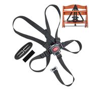 Sistema de arnés de 5 puntos para trona, 1 Set, compatible con Hauck, Stokke Tripp Trapp, Roba, etc., en Negro, arnés con clip para el pecho, arnés de seguridad ajustable para trona