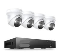 Sistema de cámaras de seguridad para exteriores - Sistema de videovigilancia (CCTV) - 4K PoE - con 4 cámaras de 5MP - Resistente al agua
