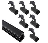 Sistema De Carril Trifásico Madara Mini Set Negro 3m + 6 X Focos GU10