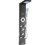 Sistema de columna de acero inoxidable con panel de ducha, cabezal de lluvia y chorros de masaje