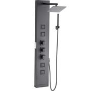 Sistema de columna de acero inoxidable con panel de ducha, cabezal de lluvia y chorros de masaje