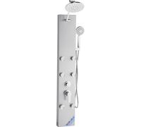 Sistema de columna de acero inoxidable con panel de ducha, cabezal de lluvia y chorros de masaje